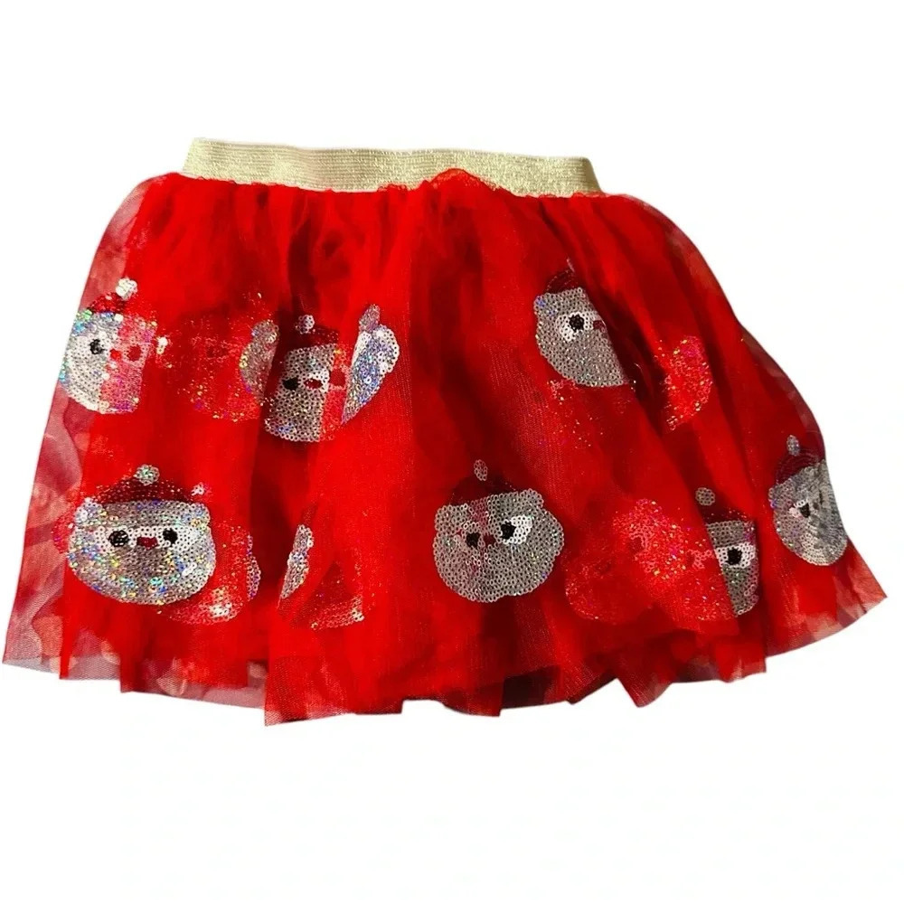 Lily & Momo size 2-6y Christmas Tutu with Sequin Santa's